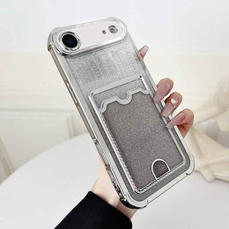 Four-cornered Glitter Electroplated Card Bag TPU Phone Case