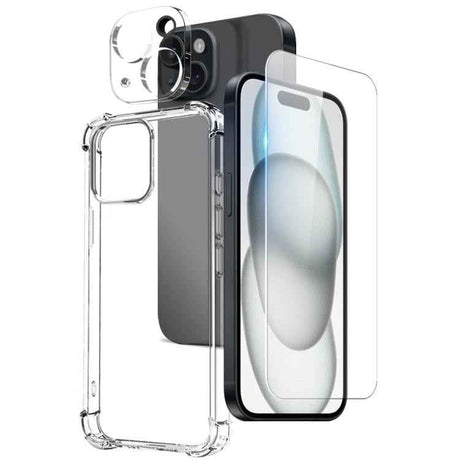 NORTHJO 3 in 1 TPU Airbag Shockproof Phone Case with Screen Protector Lens Film