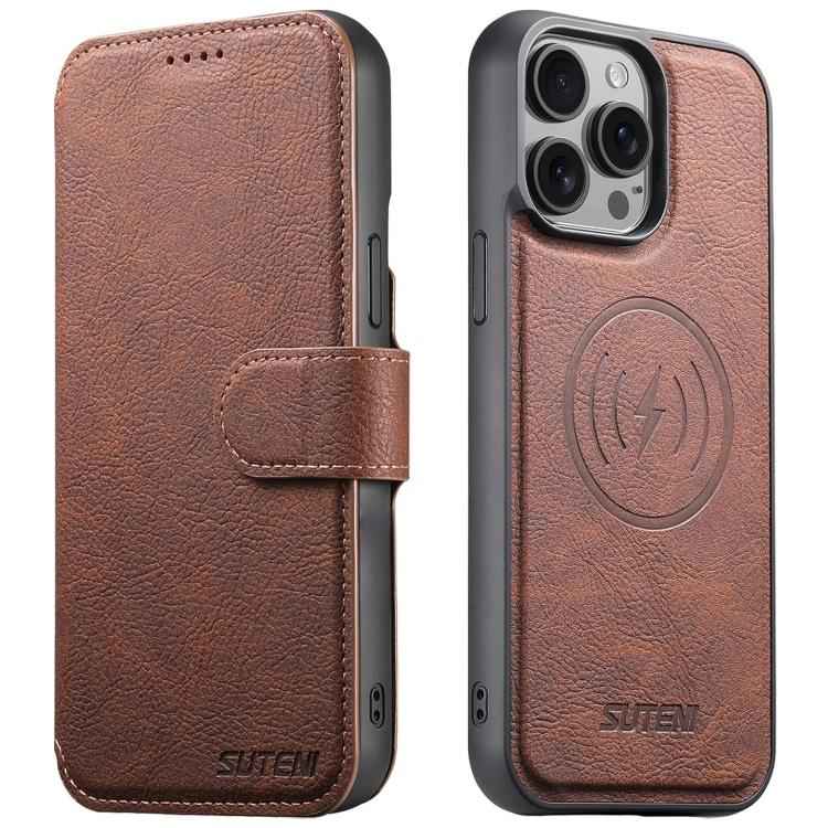 Suteni Q05 2-in-1 Multi-function MagSafe Wallet Litchi Leather Phone Case