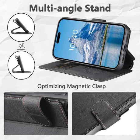 Suteni Q05 2-in-1 Multi-function MagSafe Wallet Litchi Leather Phone Case
