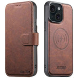 Suteni Q05 2-in-1 Multi-function MagSafe Wallet Litchi Leather Phone Case