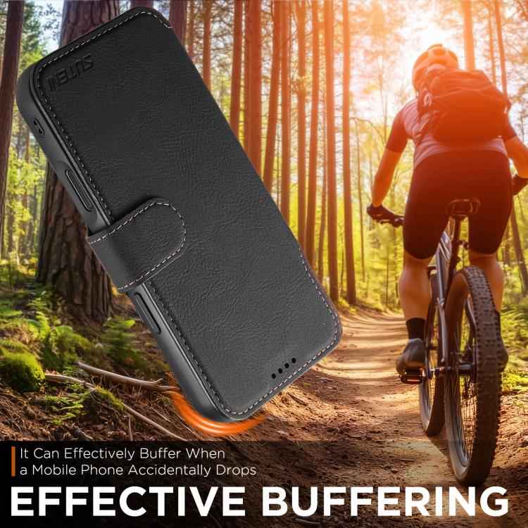 Suteni Q05 2-in-1 Multi-function MagSafe Wallet Litchi Leather Phone Case