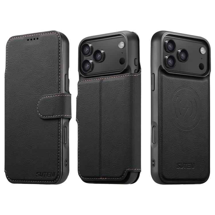 Suteni Q05 2-in-1 Multi-function MagSafe Wallet Litchi Leather Phone Case