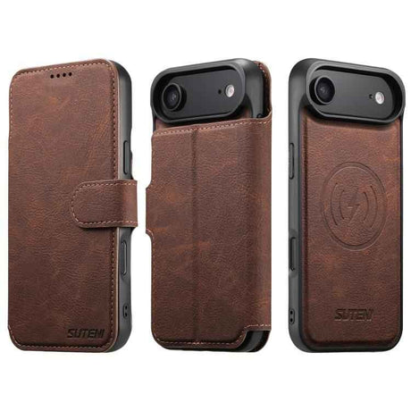 Suteni Q05 2-in-1 Multi-function MagSafe Wallet Litchi Leather Phone Case