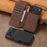 Suteni Q05 2-in-1 Multi-function MagSafe Wallet Litchi Leather Phone Case