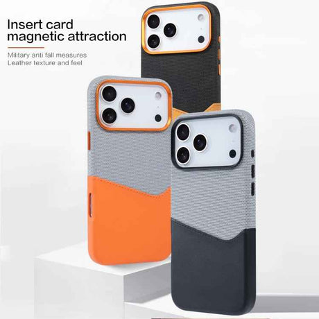 Kalebol Cloth Textue Stitching Card Slot Magnetic Phone Case