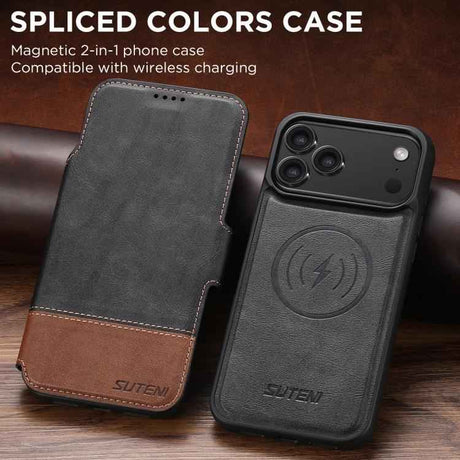 Suteni Q06 2-in-1 Multi-function Detachable Wallet MagSafe Phone Case
