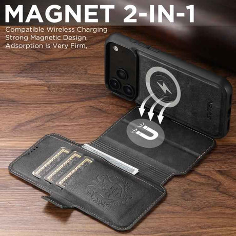 Suteni Q06 2-in-1 Multi-function Detachable Wallet MagSafe Phone Case