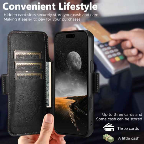 Suteni Q06 2-in-1 Multi-function Detachable Wallet MagSafe Phone Case