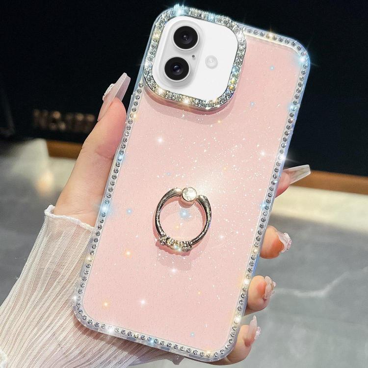 Rhinestone Glitter TPU Ring Holder Anti-fall Phone Case