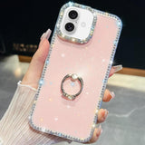 Rhinestone Glitter TPU Ring Holder Anti-fall Phone Case