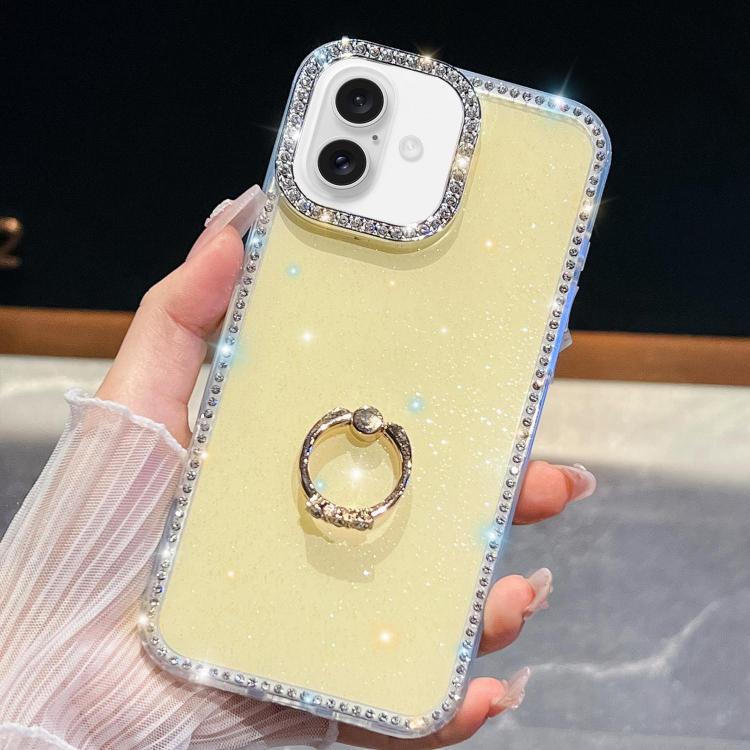 Rhinestone Glitter TPU Ring Holder Anti-fall Phone Case