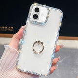 Rhinestone Glitter TPU Ring Holder Anti-fall Phone Case
