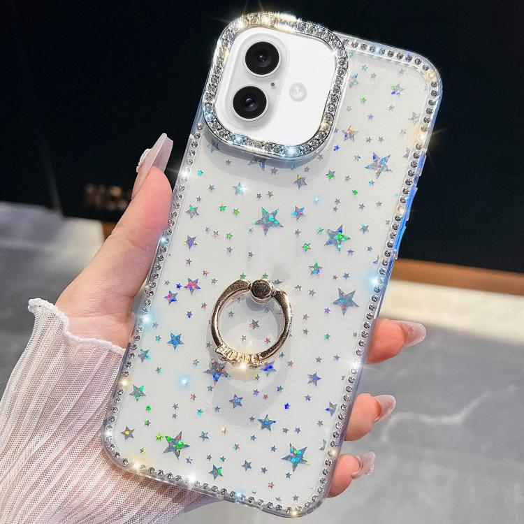 Rhinestone Glitter TPU Ring Holder Anti-fall Phone Case