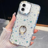 Rhinestone Glitter TPU Ring Holder Anti-fall Phone Case