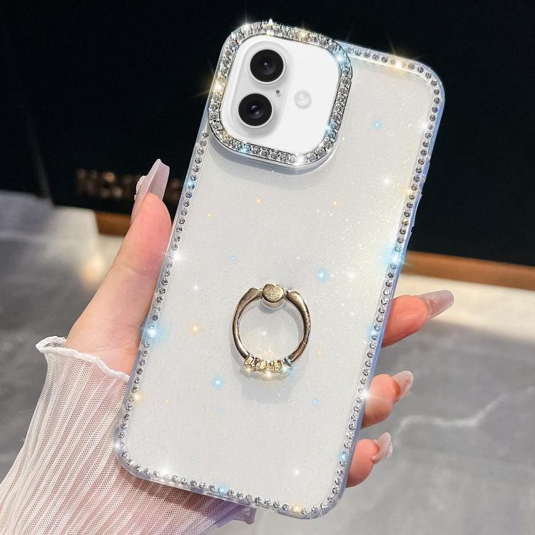 Rhinestone Glitter TPU Ring Holder Anti-fall Phone Case