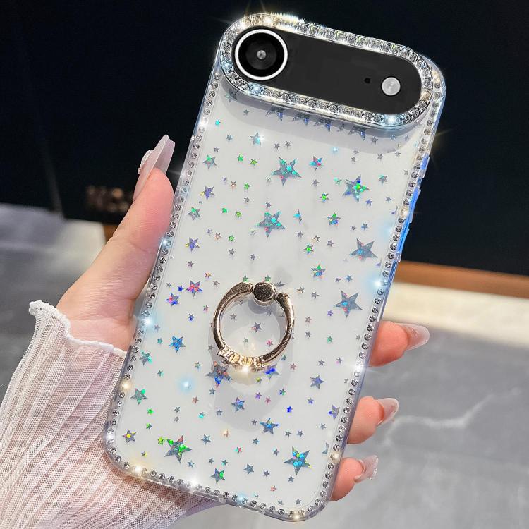 Rhinestone Glitter TPU Ring Holder Anti-fall Phone Case