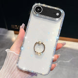 Rhinestone Glitter TPU Ring Holder Anti-fall Phone Case