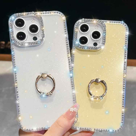 Rhinestone Glitter TPU Ring Holder Anti-fall Phone Case