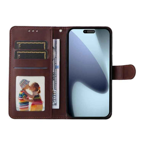 ENKAY Card Wallet Calf Texture Leather Phone Case with Thickened Glue No White Edge Film