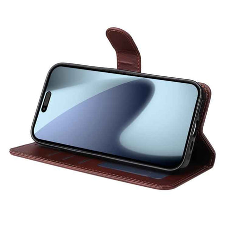 ENKAY Card Wallet Calf Texture Leather Phone Case with Thickened Glue No White Edge Film