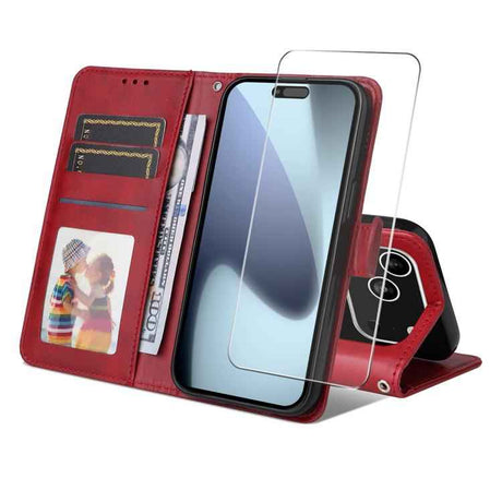 ENKAY Card Wallet Calf Texture Leather Phone Case with Thickened Glue No White Edge Film