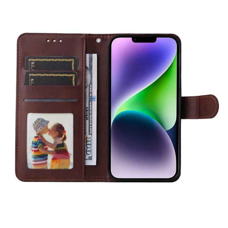 ENKAY Card Wallet Calf Texture Leather Phone Case with Thickened Glue No White Edge Film