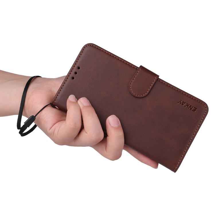 ENKAY Card Wallet Calf Texture Leather Phone Case with Thickened Glue No White Edge Film