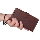 ENKAY Card Wallet Calf Texture Leather Phone Case with Thickened Glue No White Edge Film