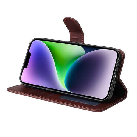 ENKAY Card Wallet Calf Texture Leather Phone Case with Thickened Glue No White Edge Film