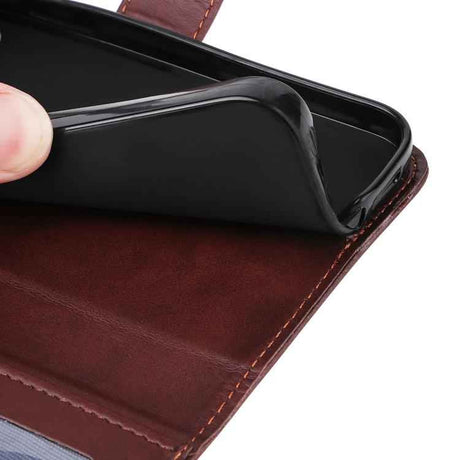 ENKAY Card Wallet Calf Texture Leather Phone Case with Thickened Glue No White Edge Film