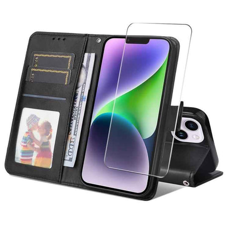 ENKAY Card Wallet Calf Texture Leather Phone Case with Thickened Glue No White Edge Film