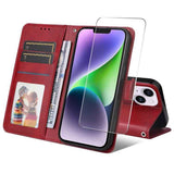 ENKAY Card Wallet Calf Texture Leather Phone Case with Thickened Glue No White Edge Film