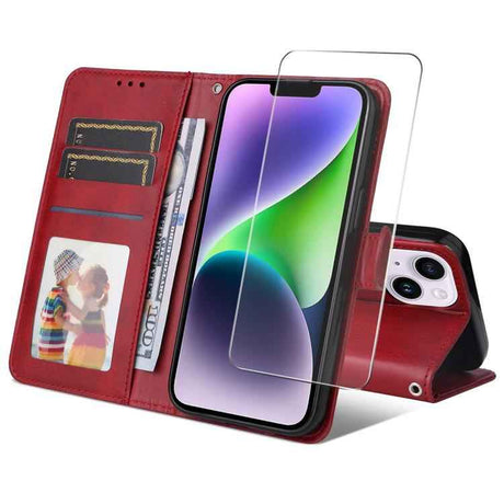 ENKAY Card Wallet Calf Texture Leather Phone Case with Thickened Glue No White Edge Film