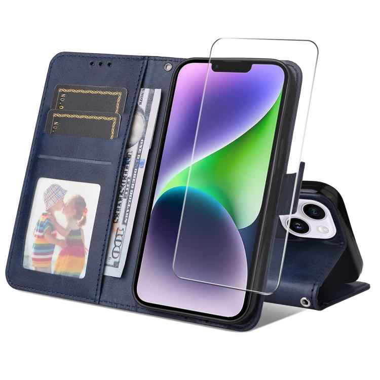 ENKAY Card Wallet Calf Texture Leather Phone Case with Thickened Glue No White Edge Film