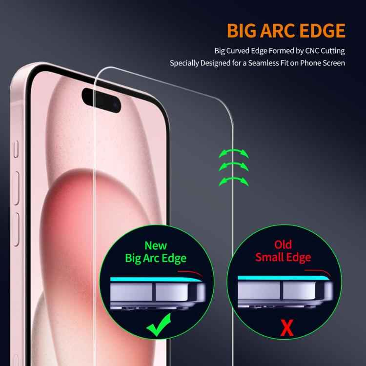 ENKAY Thickened Glue No White Edge 9H Big Arc Edge High Aluminum-silicon Tempered Glass Film