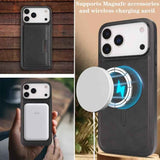 Kalebol Strong Magnetic MagSafe Tri-Fold Wallet Leather Phone Case