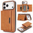 Kalebol Strong Magnetic MagSafe Tri-Fold Wallet Leather Phone Case