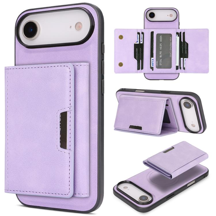 Kalebol Strong Magnetic MagSafe Tri-Fold Wallet Leather Phone Case