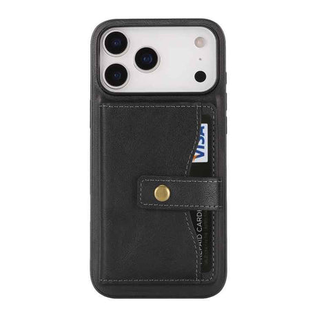 Kalebol Magnetic Button Card Bag MagSafe Ring Leather Phone Case