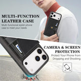Kalebol Magnetic Button Card Bag MagSafe Ring Leather Phone Case