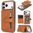 Kalebol Magnetic Button Card Bag MagSafe Ring Leather Phone Case