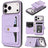 Kalebol Magnetic Button Card Bag MagSafe Ring Leather Phone Case