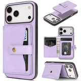 Kalebol Magnetic Button Card Bag MagSafe Ring Leather Phone Case