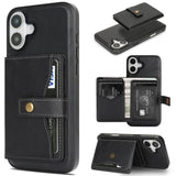 Kalebol Magnetic Button Card Bag MagSafe Ring Leather Phone Case