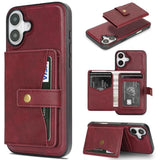 Kalebol Magnetic Button Card Bag MagSafe Ring Leather Phone Case