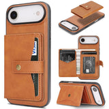 Kalebol Magnetic Button Card Bag MagSafe Ring Leather Phone Case