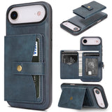 Kalebol Magnetic Button Card Bag MagSafe Ring Leather Phone Case