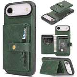 Kalebol Magnetic Button Card Bag MagSafe Ring Leather Phone Case