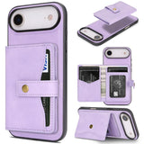 Kalebol Magnetic Button Card Bag MagSafe Ring Leather Phone Case